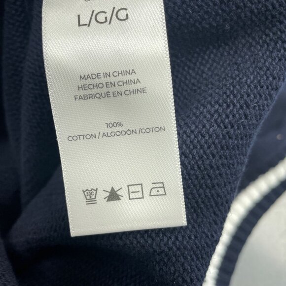 NEW In Conversation Women's L Preppy Navy Blue White Trim Knit Sweater Vest - Picture 6 of 7